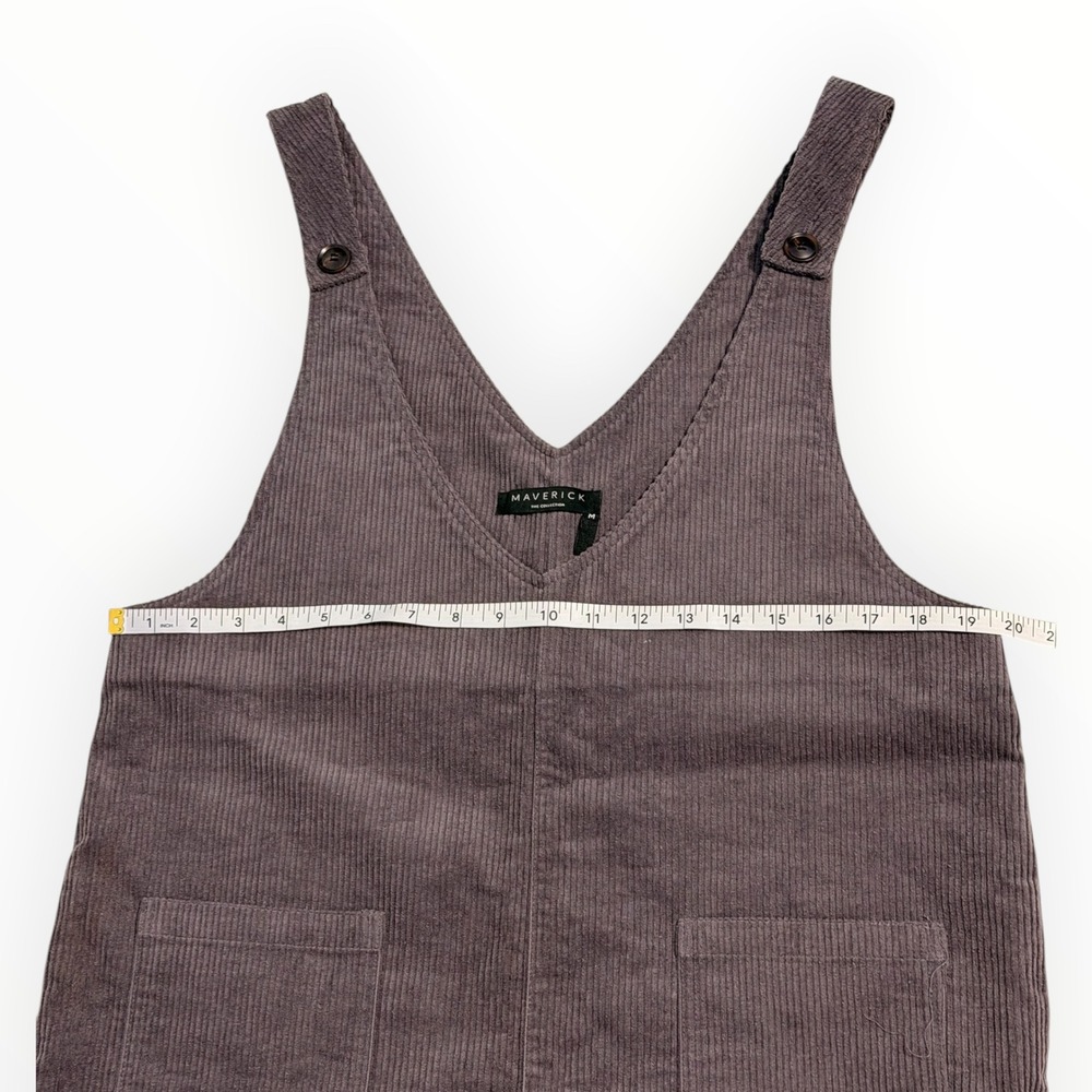 Maverick The Collection Brown Corduroy Sleeveless Romper Size M Utility Pockets - Picture 4 of 9